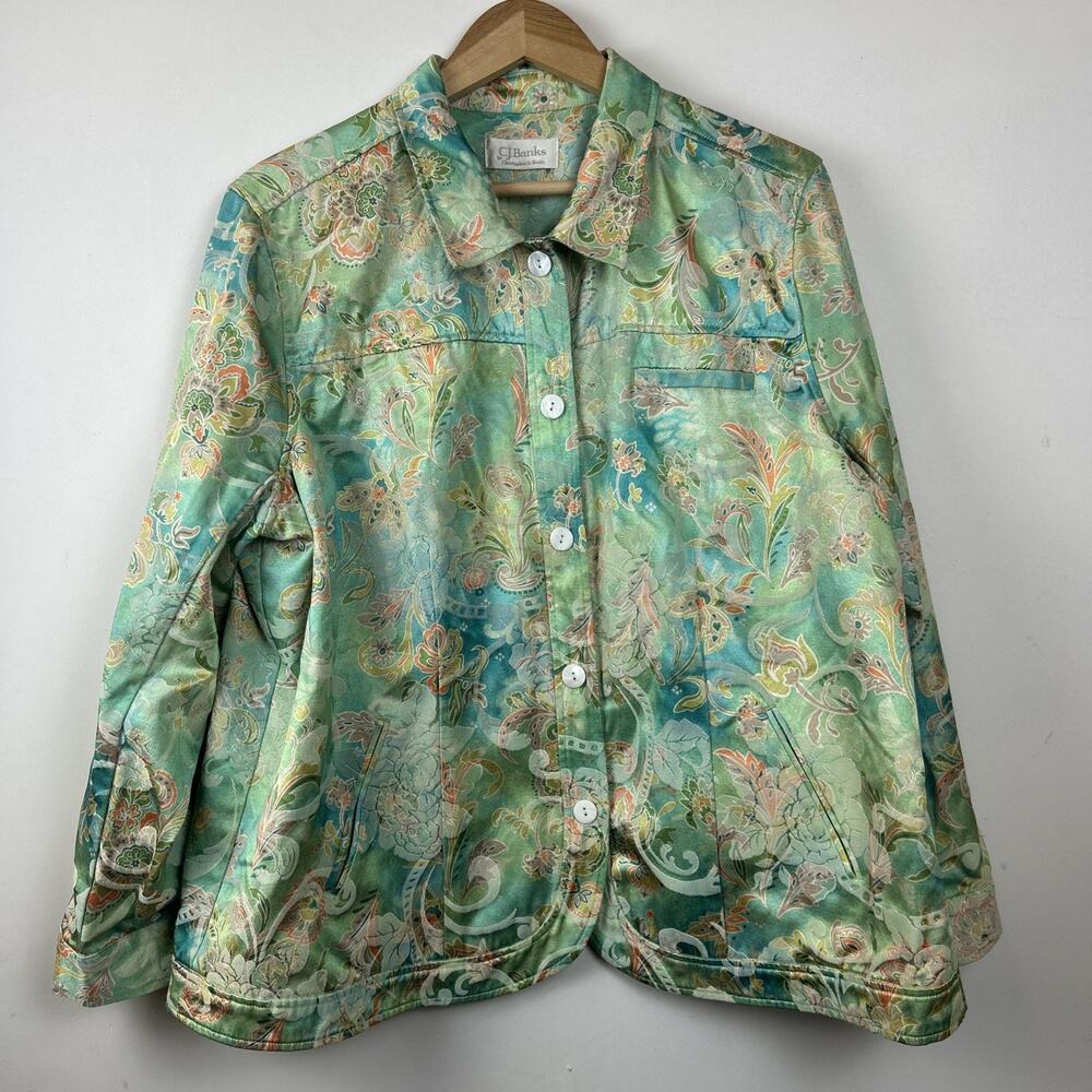 C.J Banks Floral Button Jackets Green/blue/orange